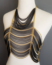 Load image into Gallery viewer, Amelia Chain Crop Top, Gold with Black Chain