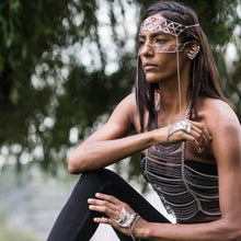 Load image into Gallery viewer, Amelia Chain Crop Top, Gold with Black Chain