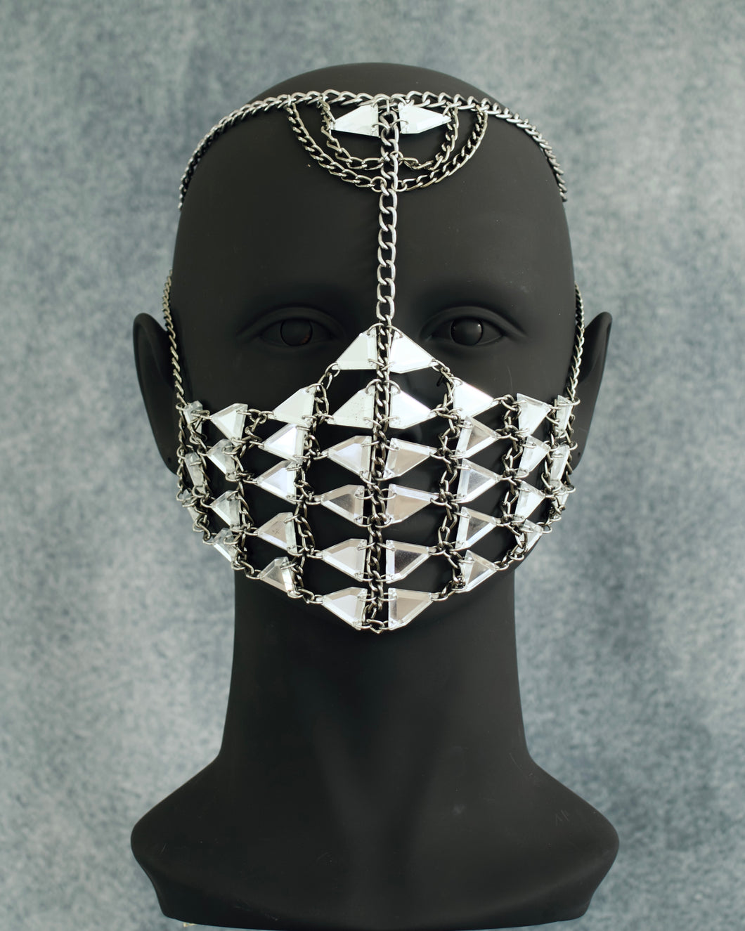 Geometric Crystal Mask Embellishment Head Chain