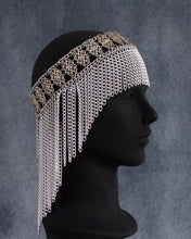 Load image into Gallery viewer, Silver Flapper Fringe Headpiece
