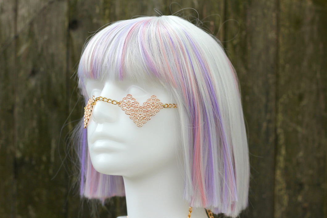 Copper Filigree and Gold Face Chain, One of a Kind