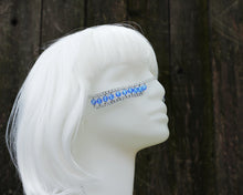 Load image into Gallery viewer, Vintage Sapphire Czech Beads with Silver Face Chain

