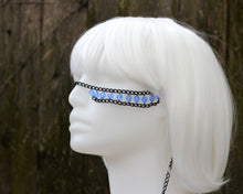 Load image into Gallery viewer, Vintage Sapphire Czech Beads with Black Face Chain
