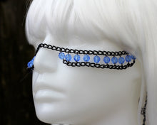 Load image into Gallery viewer, Vintage Sapphire Czech Beads with Black Face Chain
