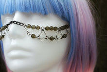 Load image into Gallery viewer, Vintage Smoke Czech Beads with Black Face Chain
