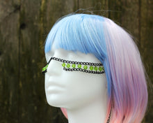 Load image into Gallery viewer, Vintage Peridot Czech Beads with Black Face Chain
