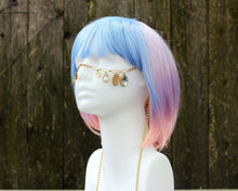 Load image into Gallery viewer, Vintage Glass and Hammered Casting Gold Face Chain, One of a Kind
