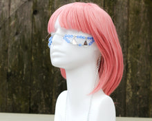 Load image into Gallery viewer, Vintage Sapphire Czech Glass Silver Face Chain
