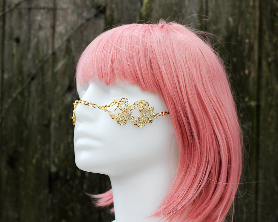 Gold Filigree Face Chain, One of a Kind